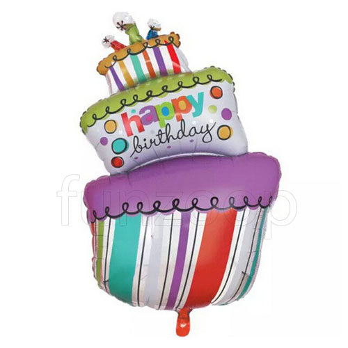 Flipkart.com | Party Decorz Printed Cake Shaped Multicolor Big Size Foil  Balloons (31X23 Inch, 1pcs) Balloon - Balloon