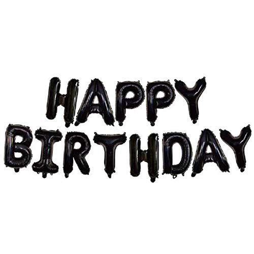 Happy Birthday Foil Banner Black - Funzoop