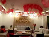 Happy Birthday Foil Balloons Golden Banner Wall Decor - Funzoop