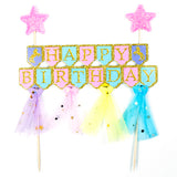 Happy Birthday Glitter Fabric Cake Topper Set - Funzoop The Party Shop