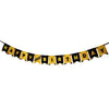 HAPPY BIRTHDAY Golden/Black EVA Wall Banner - Funzoop The Party Shop
