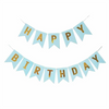 HAPPY BIRTHDAY Paper Flags Wall Banner Blue - Funzoop The Party Shop