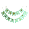 HAPPY BIRTHDAY Paper Flags Wall Banner Green - Funzoop The Party Shop