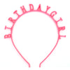 Happy Birthday Plastic Headband - Pink