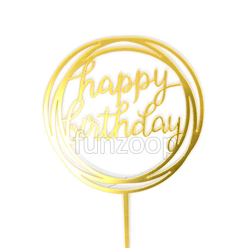 Round Cake Topper Golden - Funzoop