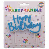 Happy Birthday Glitter Candle [Blue] - Funzoop