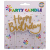 Happy Birthday Glitter Candle [Golden] - Funzoop