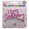 Happy Birthday Glitter Candle [Pink] - Funzoop
