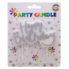 Happy Birthday Glitter Candle [Silver] - Funzoop