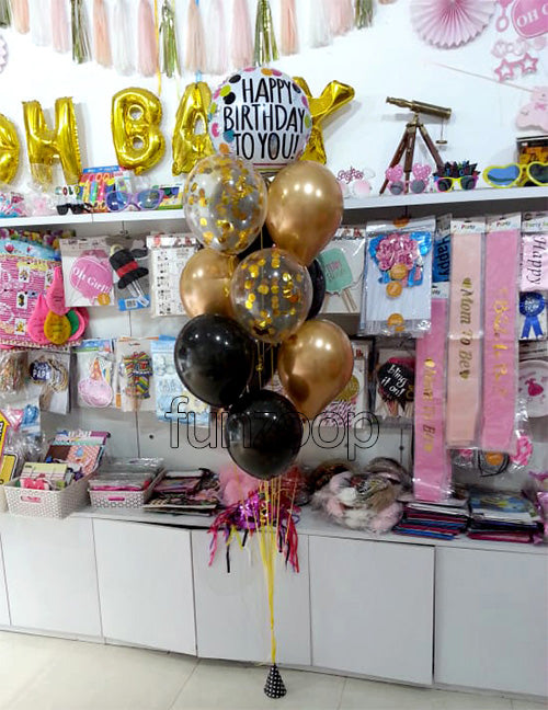BQ01-Happy Birthday to You Polka Confetti Chrome Metallic Bouquet Funzoop - The Party Shop