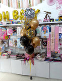 BQ01-Happy Birthday to You Polka Confetti Chrome Metallic Bouquet Funzoop - The Party Shop