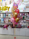 BQ01- Transparent Happy Birthday Gift Confetti Chrome Metallic Bouquet Funzoop - The Party Shop