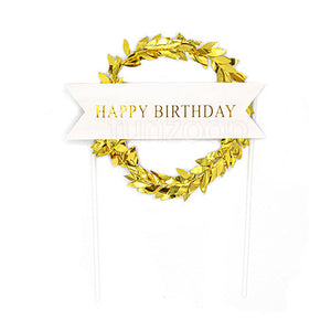 Happy Birthday Wreath Cake Topper - Funzoop The Party Shop