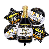 Happy New Year 5-in-1 Foil Balloons Set - Funzoop