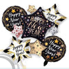 Happy New Year THREE STARS 5-in-1 Foil Balloons Set 