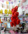 Heart Foil Balloons Bouquet Red - Funzoop