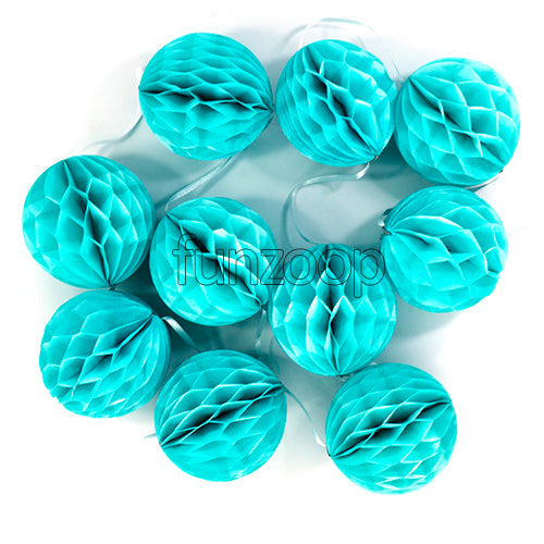 Honeycomb Balls Garland Blue sold by Funzoop - The Party Shop
