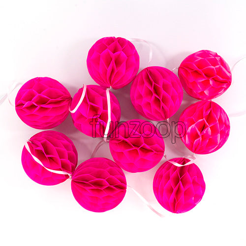 Honeycomb Balls Garland Pink sold by Funzoop - The Party Shop