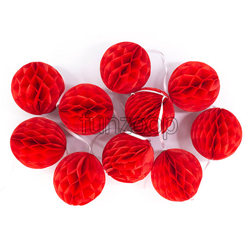 Honeycomb Balls Garland Red sold by Funzoop - The Party Shop