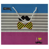I Love Mustache & Bow Printed Gift Bag - Funzoop