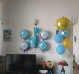 It's a Boy 5 in 1 Foil Balloons Bouquet Set [5 Pcs] - In Use - Funzoop