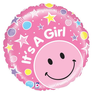 21" It's a Girl New Baby Girl Arrival Foil Balloon [Helium Inflated]