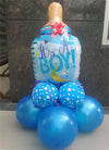 22" Bottle Shape Foil Balloon for Baby Arrival  - Boy - Funzoop