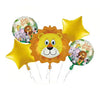 Jungle Animals 5 in 1 Foil Balloons Bouquet Set [5 Pcs] - Funzoop