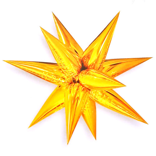 25" Large 12 Point Star Foil Balloon - Golden