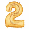 40" Large Foil Number Balloons- Golden (Digit 2) - Funzoop