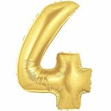 40" Large Foil Number Balloons- Golden (Digit 4) - Funzoop