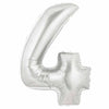 40" Large Foil Number Balloons- Silver (Digit 4) - Funzoop