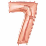 40" Large Foil Number Balloons- Rose Gold (Digit 7) - Funzoop