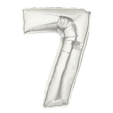 40" Large Foil Number Balloons- Silver (Digit 7) - Funzoop