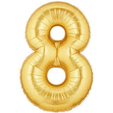 40" Large Foil Number Balloons- Golden (Digit 8) - Funzoop
