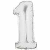 Large silver number foil balloon for birthday and milestone celebration decoration from Funzoop The Party Shop
