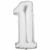 Large silver number foil balloon for birthday and milestone celebration decoration from Funzoop The Party Shop