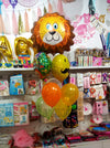 Lovable Lion Mustache Foil Balloons Helium Inflated Bouquet - Funzoop