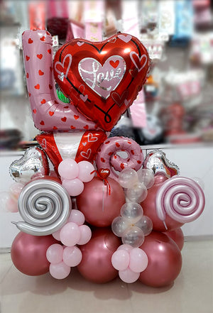 LOVE Foil Balloons Centerpiece
