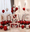 Love Foil Letters & Stuffed Balloon Boxes Arrangement for Anniversary and Valentine's Day Decoration - Funzoop