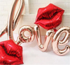 Love Script Letters Foil Balloon with Lips - Funzoop