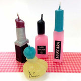 Makeup set birthday cake candle set with beauty themed decorative candles from Funzoop The Party Shop