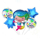 Mermaid 5 in 1 Foil Balloons Bouquet Set [5 Pcs] - Funzoop