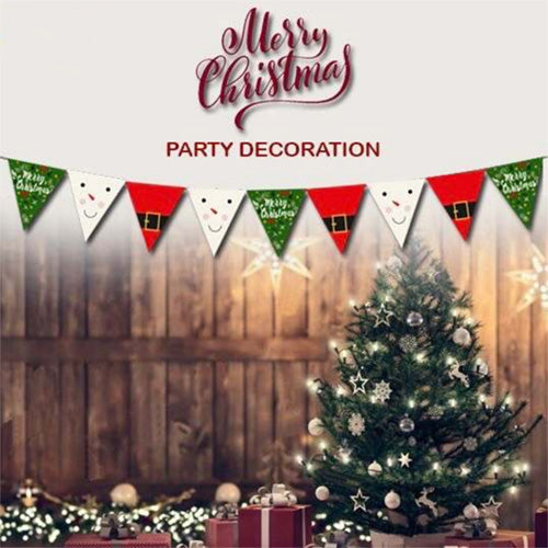 Merry Christmas Paper Triangle Bunting Banner-funzoop-thepartyshop