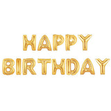 Metallic Happy Birthday foil balloon banner for birthday party décor from Funzoop The Party Shop