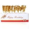 Metallic Happy Birthday Cake Candles Set - Golden - Funzoop