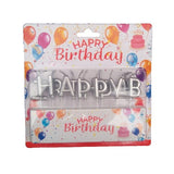 Metallic Happy Birthday Cake Candles Set - Silver - Funzoop