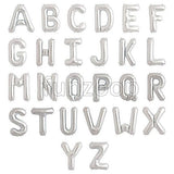 Metallic silver alphabet and number balloons for birthday backdrop decoration from Funzoop The Party Shop
