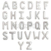 Metallic silver alphabet and number balloons for birthday backdrop decoration from Funzoop The Party Shop