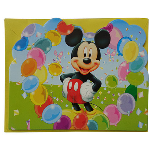 Disney Mickey Mouse invitation cards and envelopes for birthday party invitations from Funzoop The Party Shop